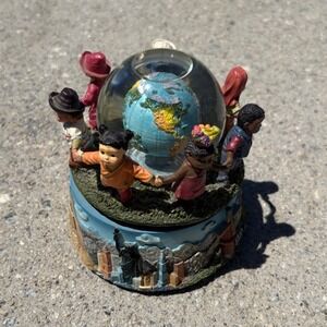 Musical Snow Globe Children of the World Global Unity Earth Landmarks Decor